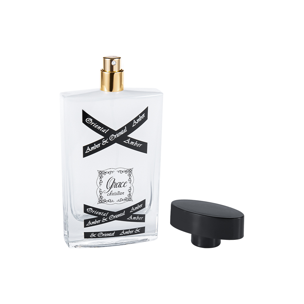 Ensemble de bouteilles de parfum en verre KY1418-WJ2088 100ML avec capuchon de parfum en plastique ABS