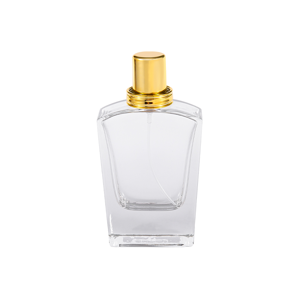 Bouteille de parfum en verre transparent KY10-WJ436 50ML avec capuchon en or brillant UV