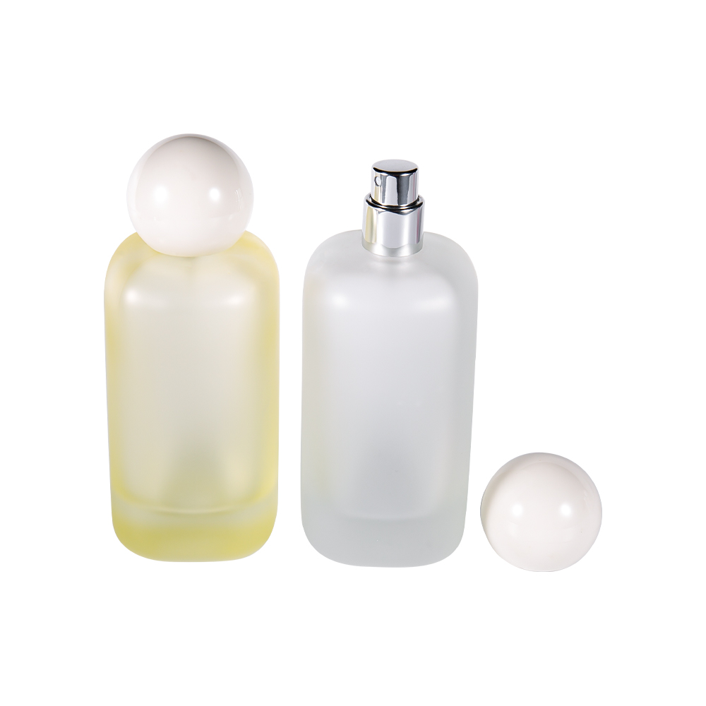 GC5156-WJ2537 Flacon de parfum rond en verre dépoli de 100 ml avec capuchon sphérique
