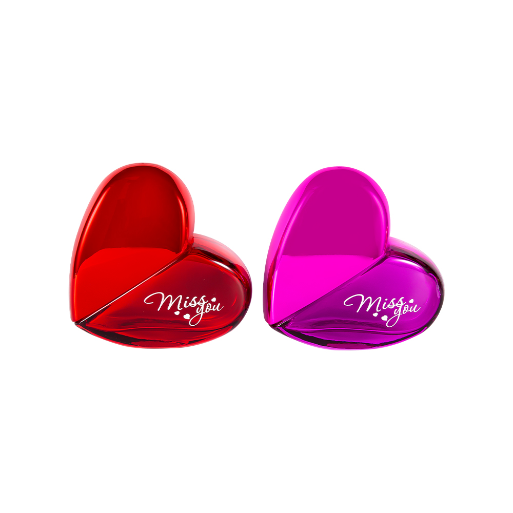Bouteille de parfum en verre en forme de cœur GC102-WJ797 100ML avec capuchon en plastique UV PP