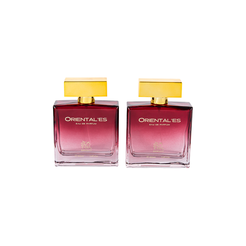 Bouteille de parfum en verre à revêtement dégradé de 100ML, avec bouchon de parfum en plastique doré UV, GC4461-WJ2372