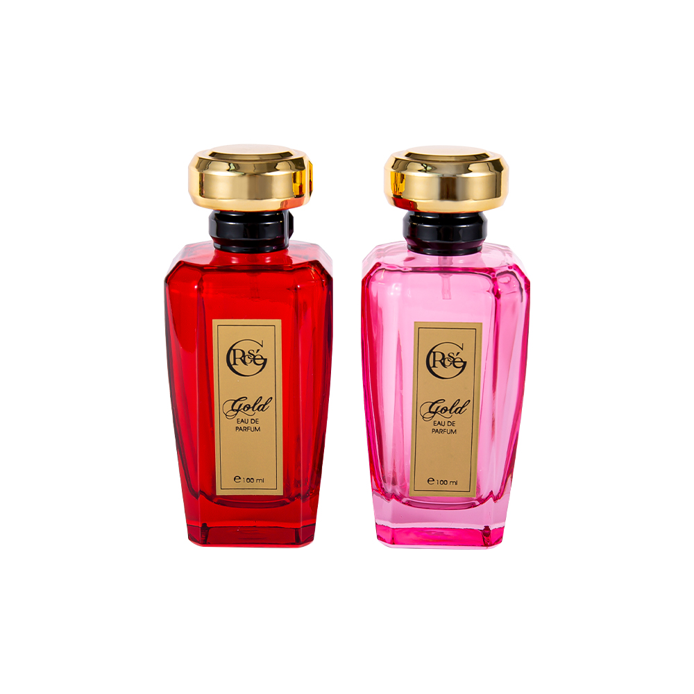 Bouchon de parfum formé par coutume de bouteille en verre de parfum de revêtement rose rouge de KY1602-WJ2432 100ML