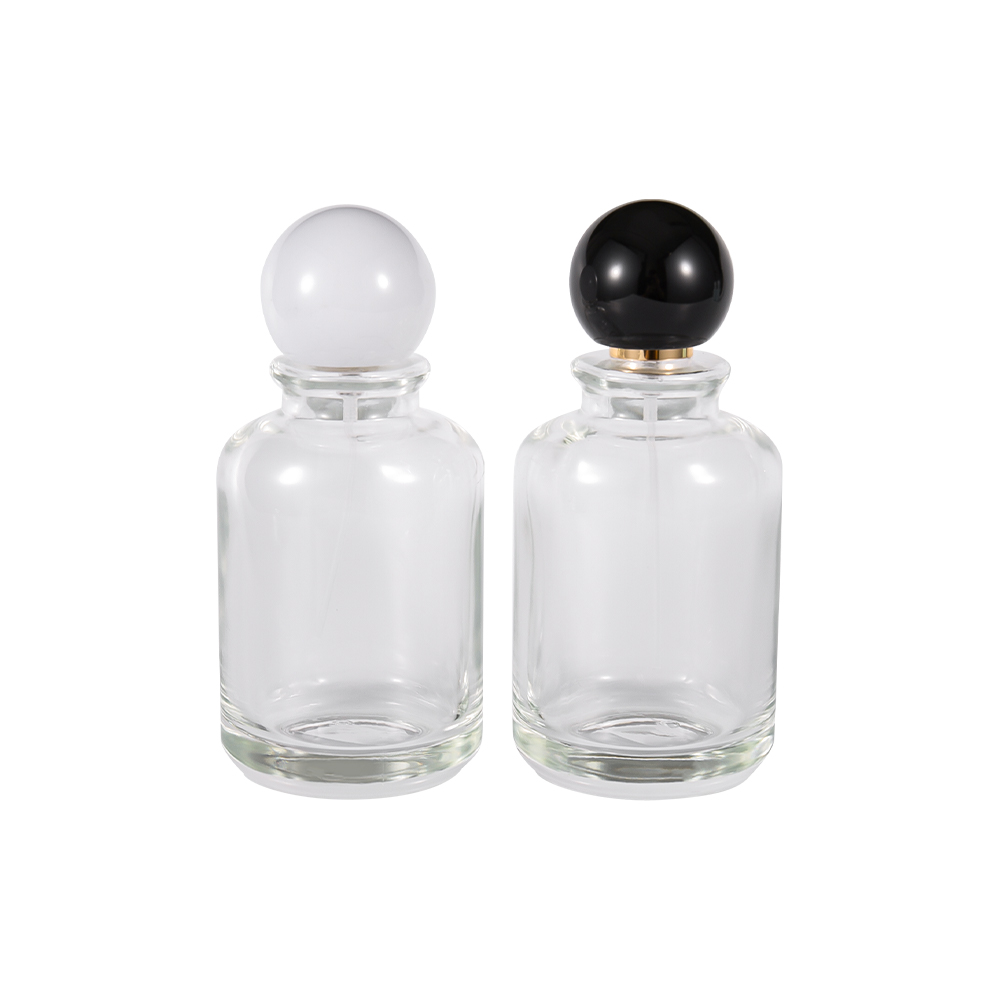 Flacon de parfum en verre silex GC4819-WJ2538 100ML avec capuchon blanc/noir brillant
