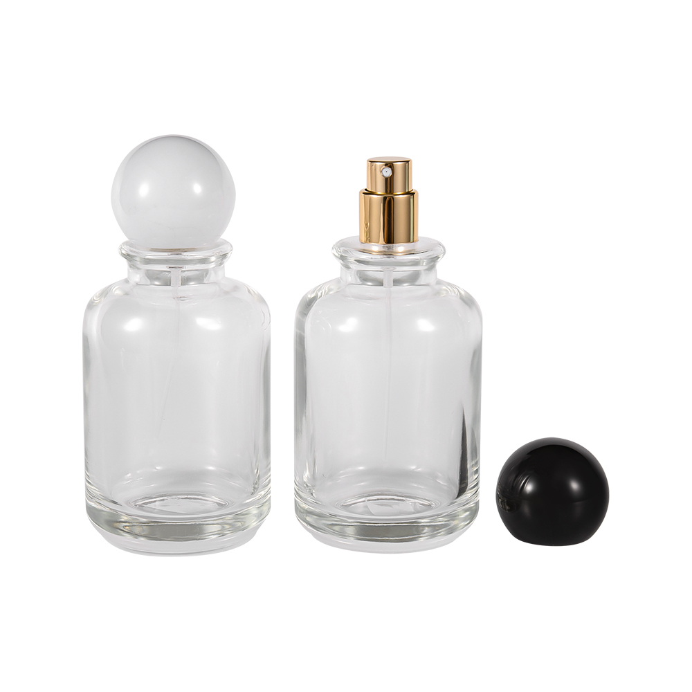 Flacon de parfum en verre silex GC4819-WJ2538 100ML avec capuchon blanc/noir brillant