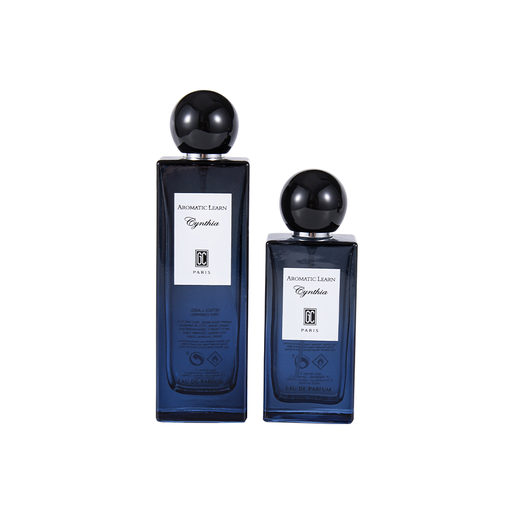 KY82-WJ2402 Ensemble de flacons de parfum rectangulaires plats de petite capacité de 35ML avec capuchon de parfum sphérique