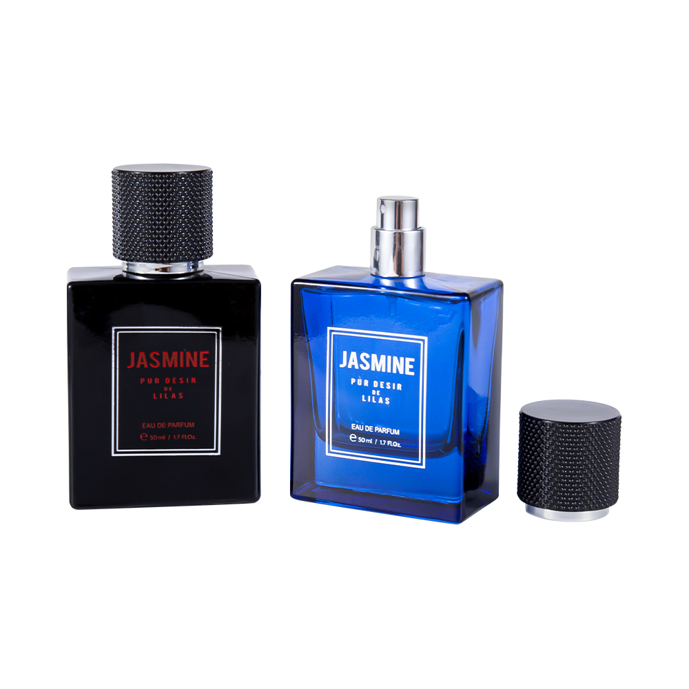 KY59-WJ2358 Ensemble de flacons de parfum en verre lisse de 50 ml avec capuchon de parfum tacheté