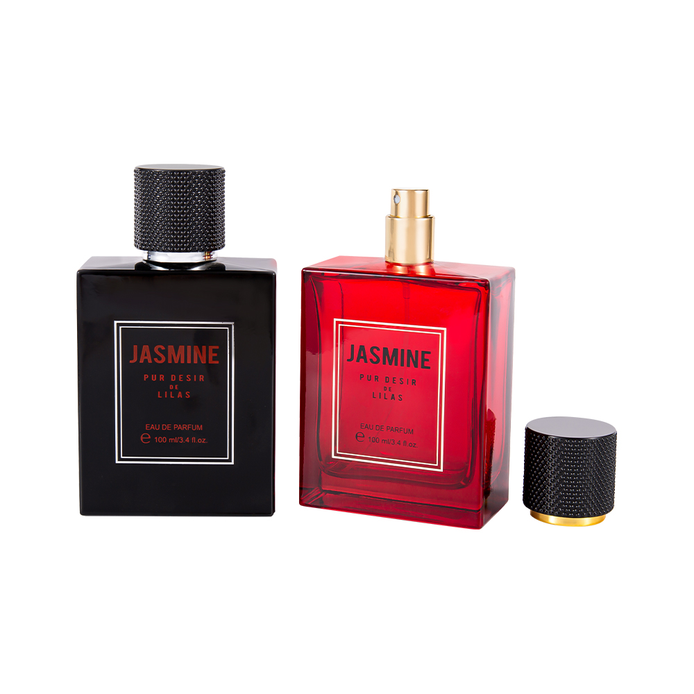 KY7-WJ2538 Ensemble de flacons de parfum en verre lisse de 100 ml avec capuchon de parfum tacheté