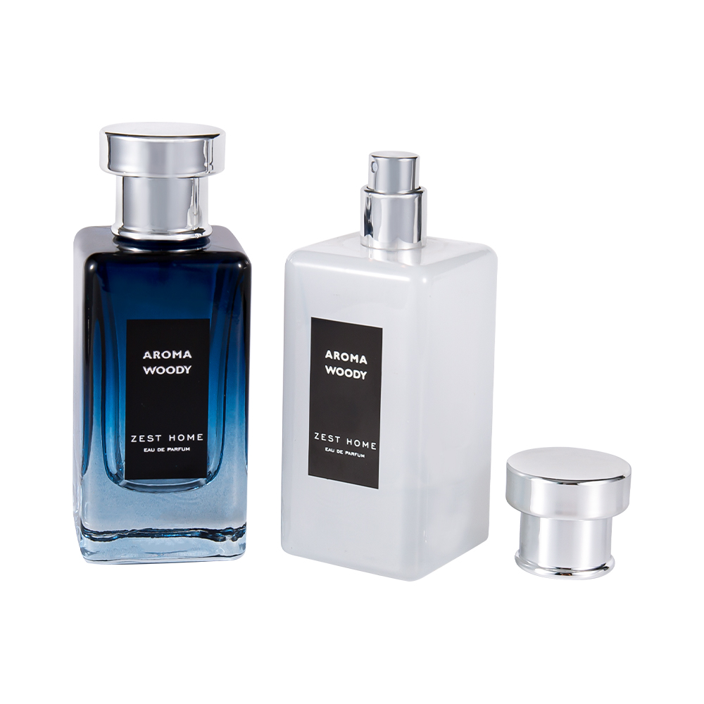 KY1485-WJ1031 Flacon de parfum en verre haut de gamme 100ML avec capuchon argenté brillant