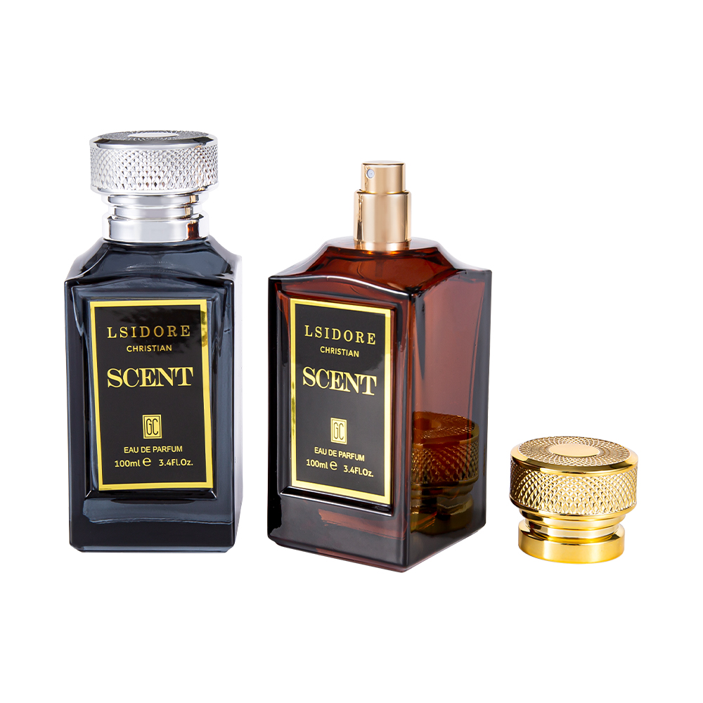 Ensemble de bouteilles de parfum de luxe, estampage à chaud, avec capuchon de parfum Unique, KY1522-WJ2341, 100ML