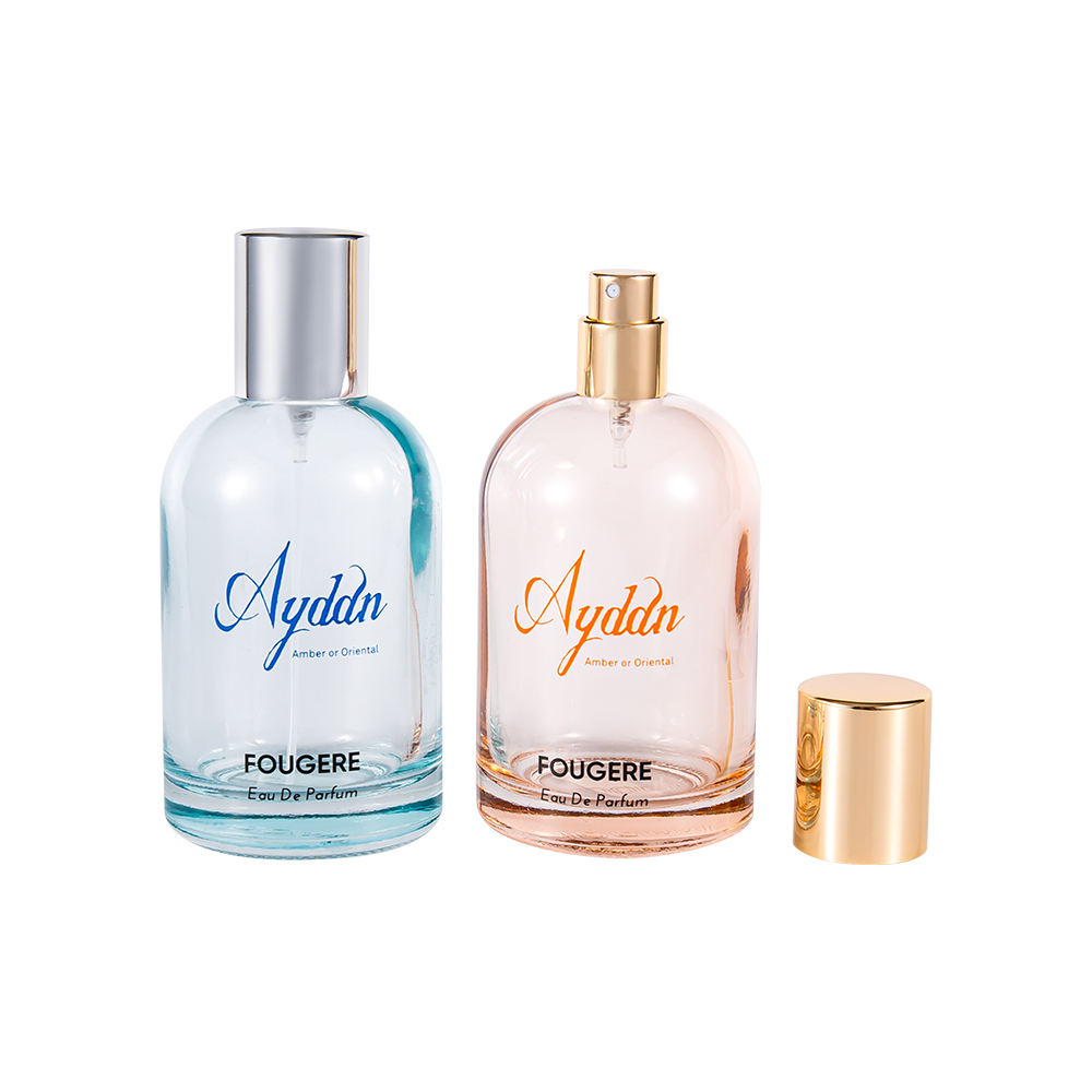 Bouteille de parfum en verre élégante de 100ML, vente en gros avec capuchon de parfum cylindrique, GC258-WJ2251