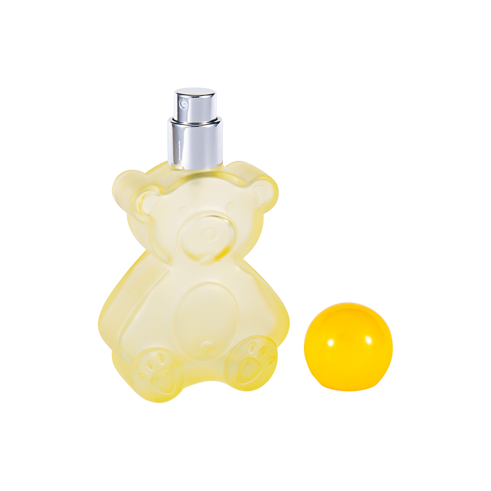 Bouteille de parfum en verre en forme d'ours, vente en gros, GC5190-WJ2402, 30ML, avec bouchon à bille
