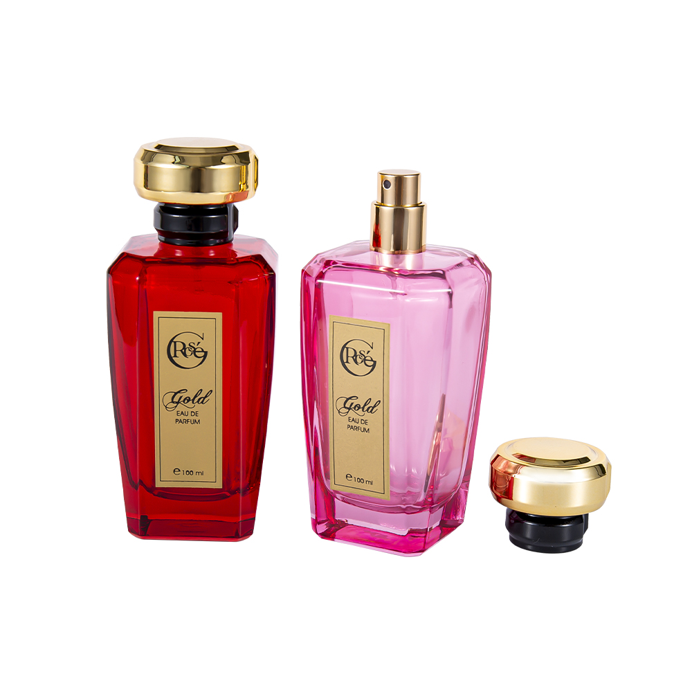 Bouchon de parfum formé par coutume de bouteille en verre de parfum de revêtement rose rouge de KY1602-WJ2432 100ML